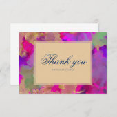 Invitations d'encre rose, violet, marbre vert (Devant / Derrière)