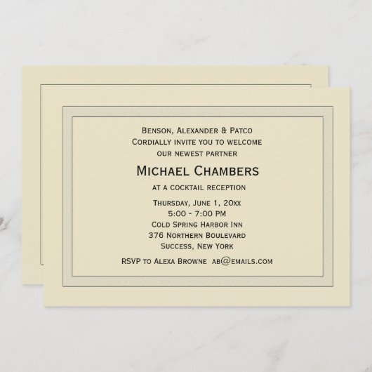 Invitations d'entreprise à plusieurs niveaux (Devant / Derrière)