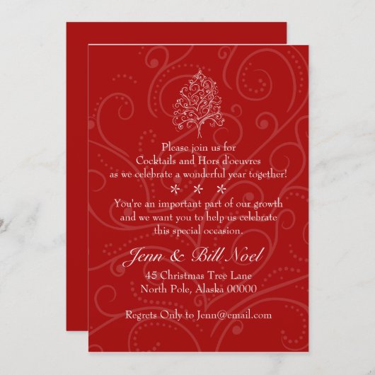 Invitations d'entreprise de fête de vacances (Devant / Derrière)