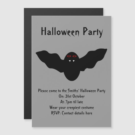 Invitations déplaisants du parti Vampire Bat Hallo (Devant / Derrière)