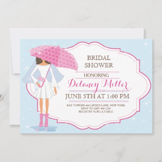 Invitations d'épouse Fête de l'mariée (Devant)