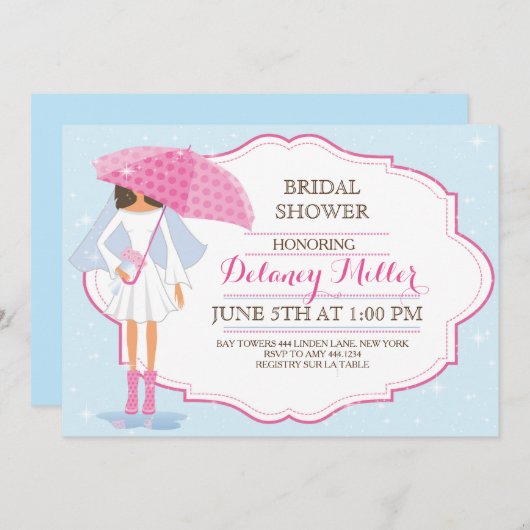 Invitations d'épouse Fête de l'mariée (Devant / Derrière)