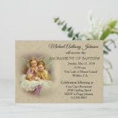 Invitations des anges du baptême pour bébé catholi (Debout devant)