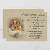 Invitations des anges du baptême pour bébé catholi (Devant / Derrière)