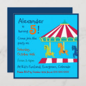 Invitations des anniversaires de enfants du carrou (Devant / Derrière)