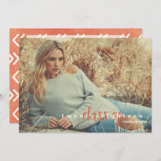 Invitations des diplômés de Burnt Orange Arrow (Devant / Derrière)