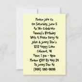 INVITATIONS des invitations 3.5x5 de partie de (Dos)