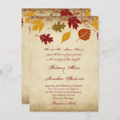 Invitations des Mariages de automne d'automne Feui (Devant / Derrière)