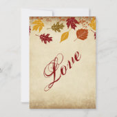 Invitations des Mariages de automne d'automne Feui (Dos)