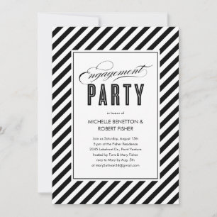 Invitations des parties d'engagement noir et blanc