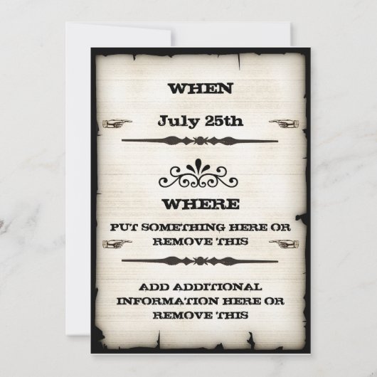 Invitations d'événement d'affiche Recherchée (Dos)