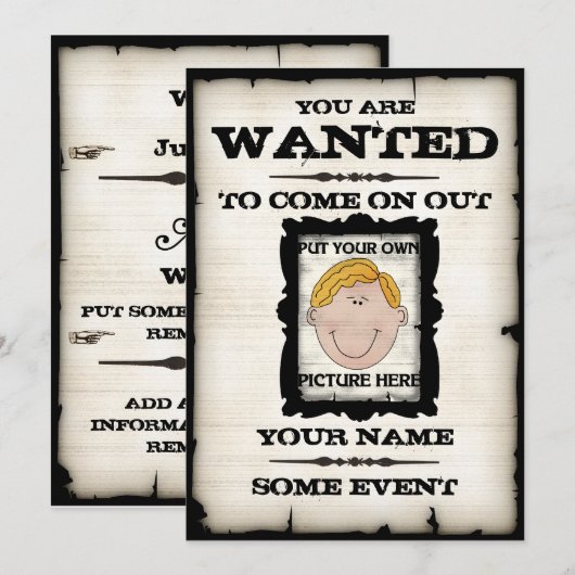 Invitations d'événement d'affiche Recherchée (Devant / Derrière)