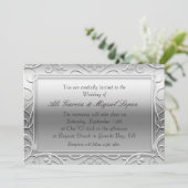 Invitations d'évènement Mariage Silver Elegant Gla (Debout devant)