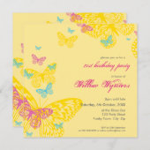 INVITATIONS d'événements spéciaux :: papillons 6SQ (Devant / Derrière)