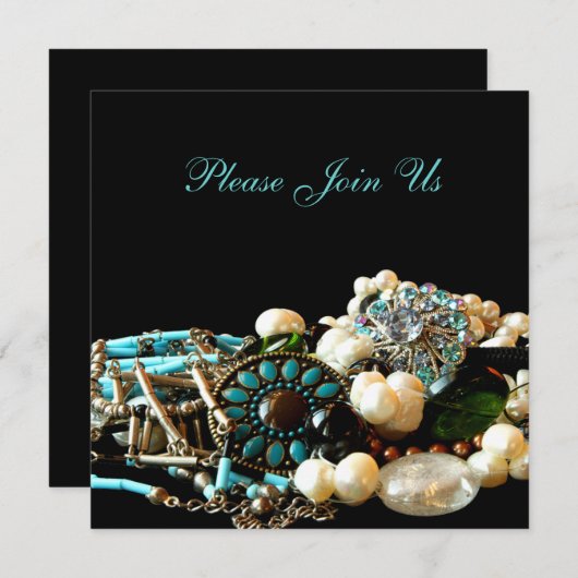 Invitations d'exposition d'expo de bijoux (Devant / Derrière)