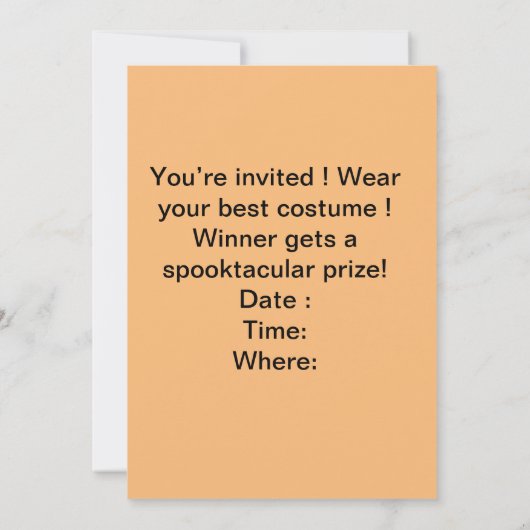 Invitations d'Halloween (Dos)