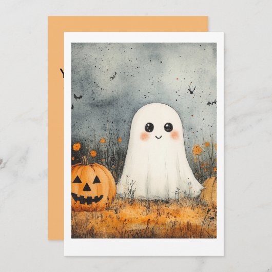 Invitations d'Halloween (Devant / Derrière)