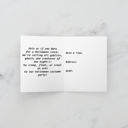 Invitations d'Halloween (Intérieur)