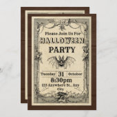 Invitations d'Halloween 2024 (Devant / Derrière)