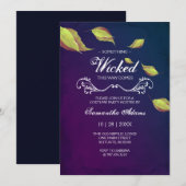 Invitations d'Halloween adulte Costume fête violet (Devant / Derrière)