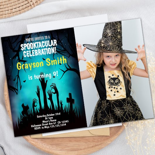 Invitations d'Halloween avec photo