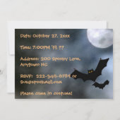 Invitations d'Halloween chauves-souris éffrayantes (Dos)
