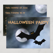 Invitations d'Halloween chauves-souris éffrayantes (Devant / Derrière)