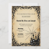Invitations d'Halloween de Silhouette Parchment (Devant)