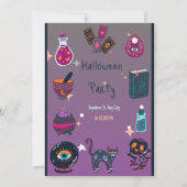 Invitations d'Halloween de sorcière (Devant)