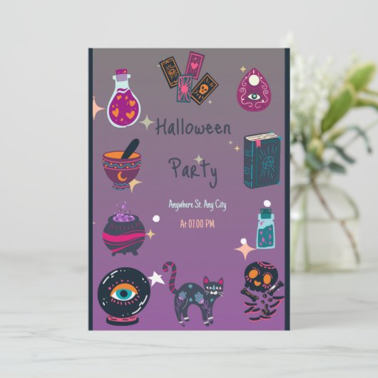Invitations d'Halloween de sorcière (Debout devant)