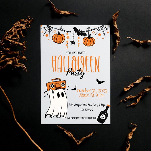 Invitations d'Halloween faites sur mesure pour une