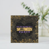 Invitations d'Halloween Gold Frame (Debout devant)