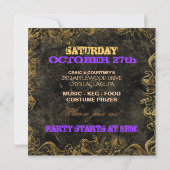 Invitations d'Halloween Gold Frame (Dos)