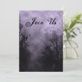 Invitations d'Halloween Hantées Violet (Debout devant)