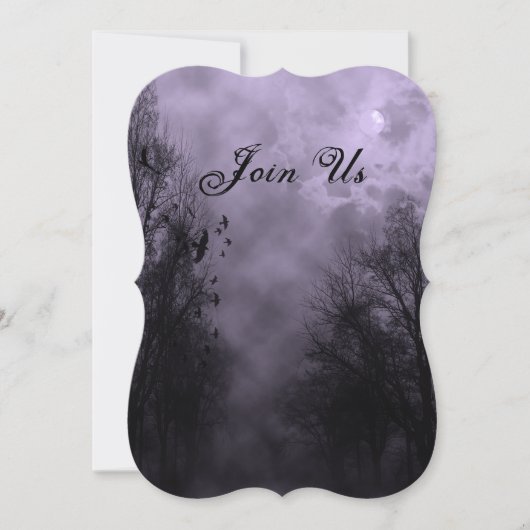 Invitations d'Halloween Hantées Violet (Devant)
