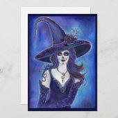 Invitations d'Halloween Jour de la sorcière morte (Devant / Derrière)