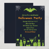 Invitations d'Halloween parloculaires en laboratoi (Devant / Derrière)