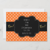 Invitations d'Halloween Polka Orange et Blanc (Dos)