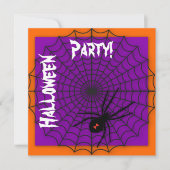 Invitations d'Halloween sur le Web Orange et Purpl (Devant)