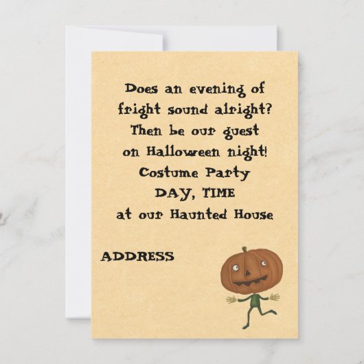 Invitations d'Halloween vintages (Dos)
