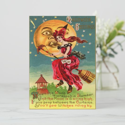 Invitations d'Halloween Vintages (Debout devant)