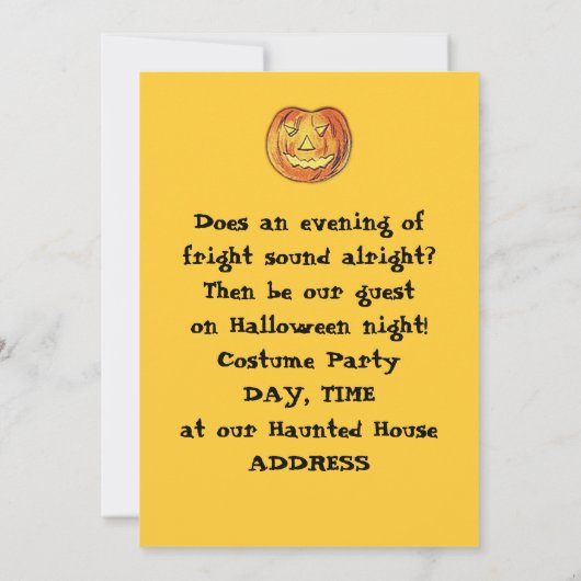 Invitations d'Halloween Vintages (Dos)