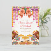 Invitations Dholki, invitation numérique Mehndi, n (Debout devant)