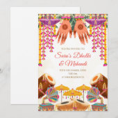 Invitations Dholki Invitation numérique Mehndi, Nu (Devant / Derrière)
