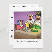Invitations d'Humour de fête du vin drôle (Devant / Derrière)