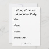 Invitations d'Humour de fête du vin drôle (Dos)