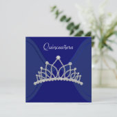 Invitations Diamond Tiara Royal Blue Quinceanera (Debout devant)