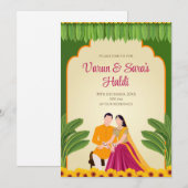 Invitations Digital Haldi & Cartes d'invitation Di (Devant / Derrière)
