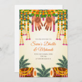Invitations Digital Mehndi invitation Digital Dhol (Devant / Derrière)