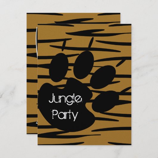 Invitations d'impression de tigre (Devant / Derrière)